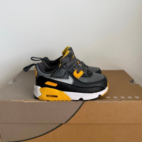 Nike Airmax 90 Easyon Grey/Yellow Toddler Sneakers- SZ 7 C - Picture 5 of 12
